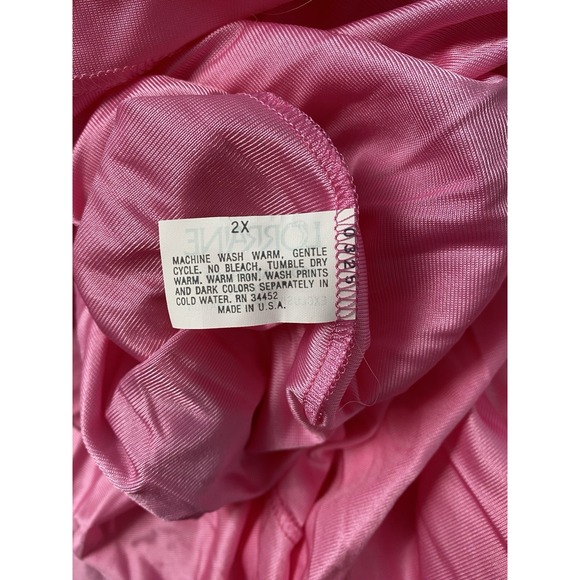 Vintage Lorraine Nightgown Womens 2X Pink‎ Button Front Lace Sleeves - Picture 7 of 8